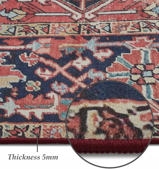 Pop Classical Carpet Navy and Rust
