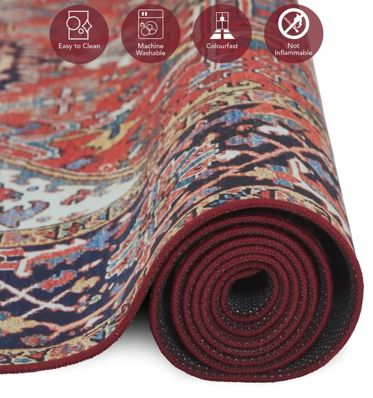 Pop Classical Carpet Navy and Rust