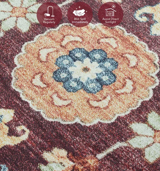 Pop Classical Carpet Maroon and Cream