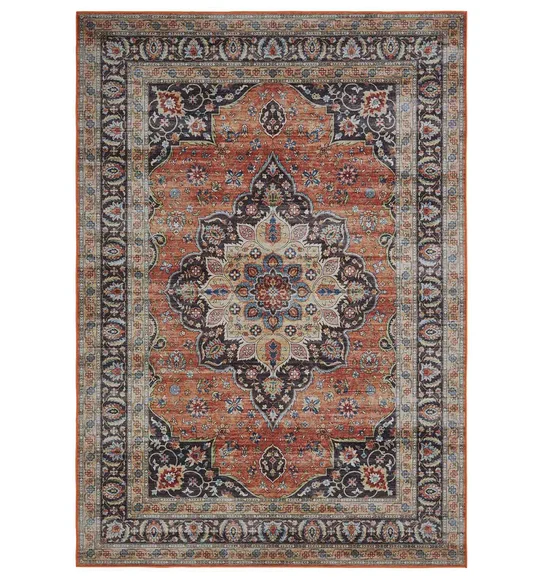 Pop Classical Carpet Orange and Charcoal