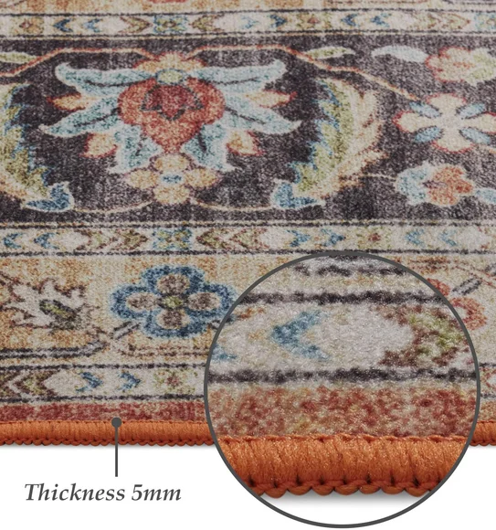 Pop Classical Carpet Orange and Charcoal