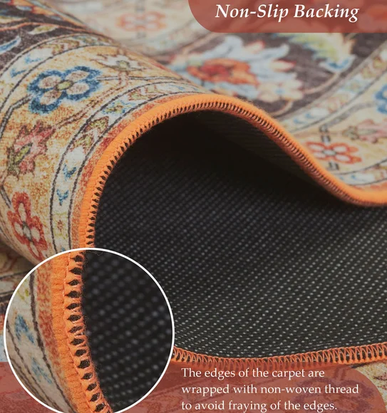 Pop Classical Carpet Orange and Charcoal