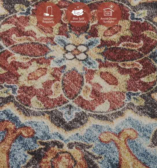 Pop Classical Carpet Orange and Charcoal
