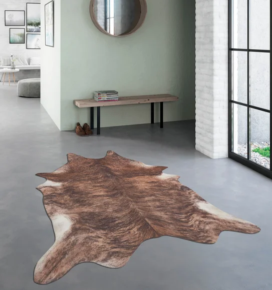 Hides Abstract Carpet Brown and Cream