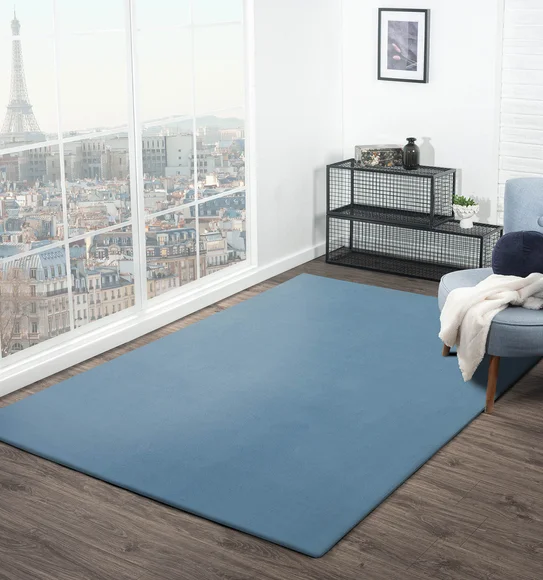 New Oslo Rabit Fur Carpet Blue