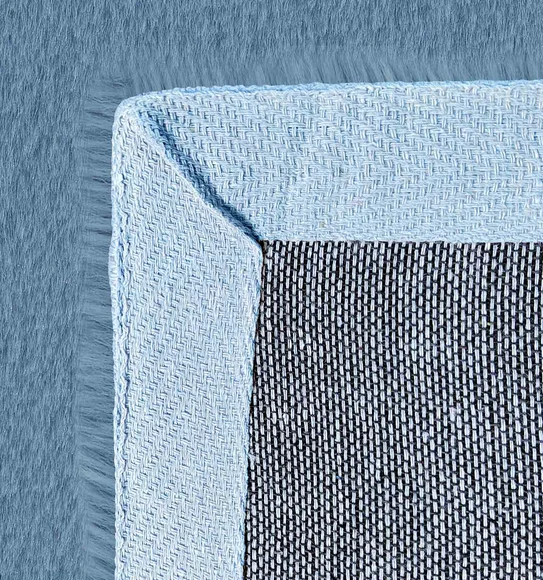 New Oslo Rabit Fur Carpet Blue