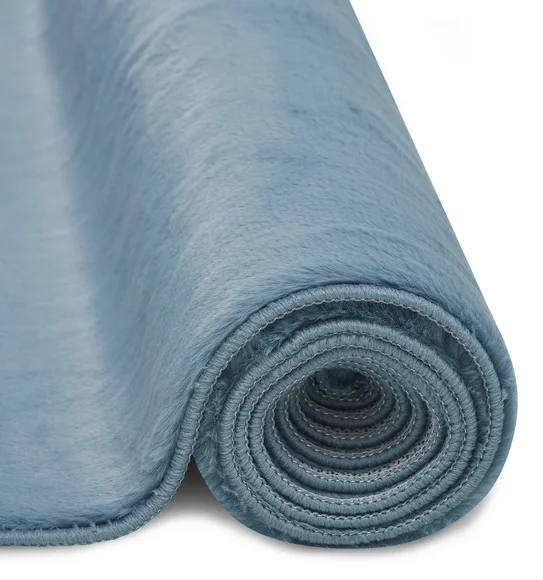 New Oslo Rabit Fur Carpet Blue