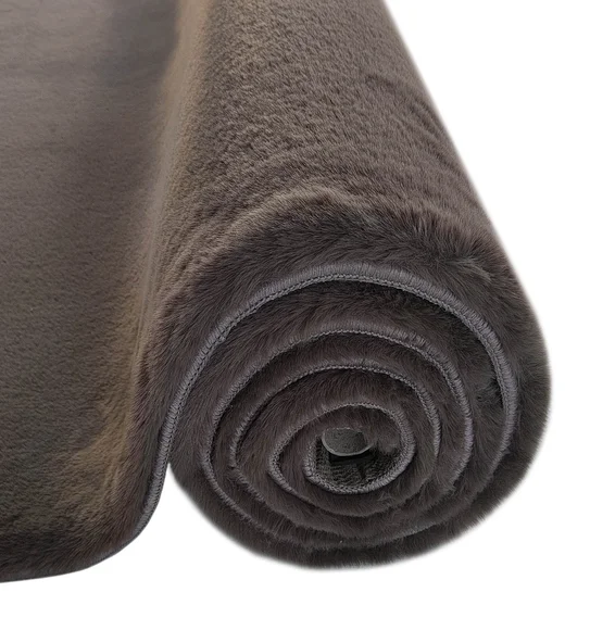 New Oslo Rabit Fur Carpet Dark Mouse