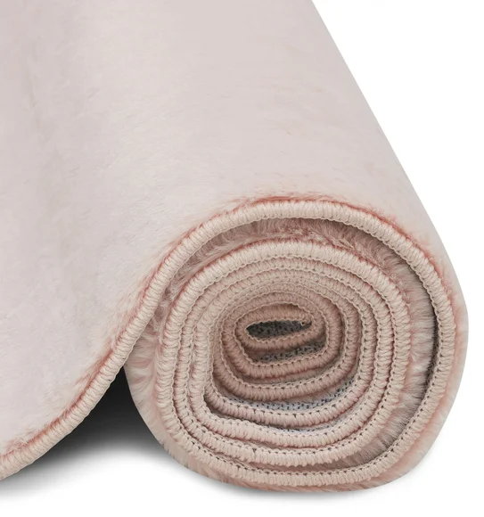 New Oslo Rabit Fur Carpet Peach
