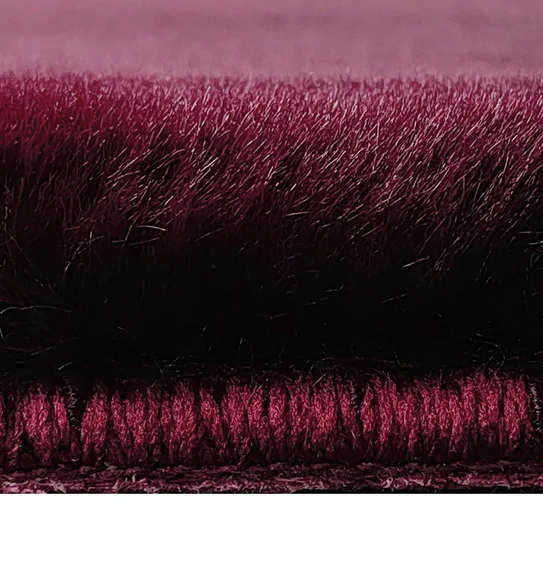 New Oslo Rabit Fur Carpet Wine