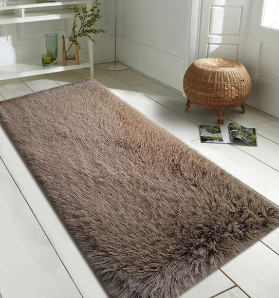 Hudson Shaggy Runner Brown