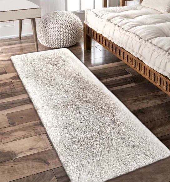 Fiona Solid Bedside Runner Cream