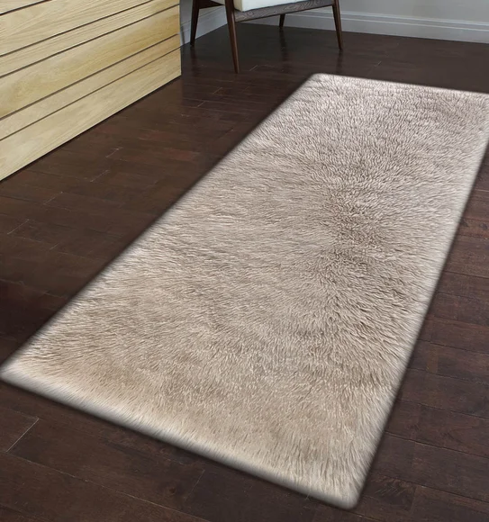 Fiona Solid Bedside Runner Beige