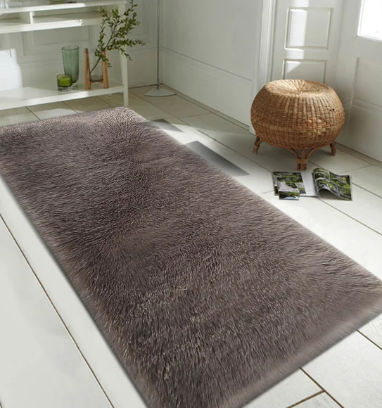 Fiona Solid Bedside Runner Brown