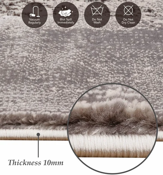 Alan Polypropylene Abstract Runner Grey and Brown