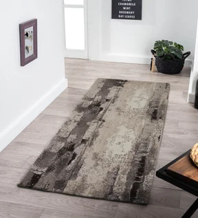 Alan Polypropylene Abstract Runner Grey and Brown