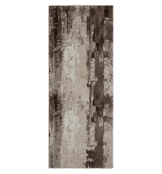 Alan Polypropylene Abstract Runner Brown and Cream