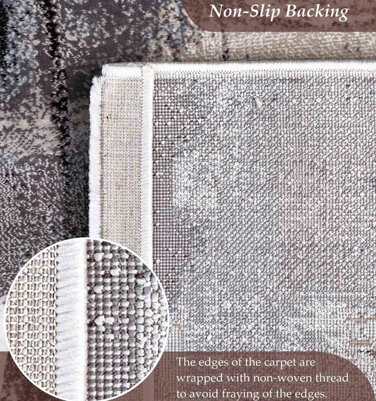 Alan Polypropylene Abstract Runner Cream and Grey