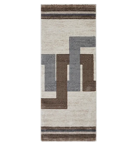 Alan Polypropylene Modern Runner Brown and Grey
