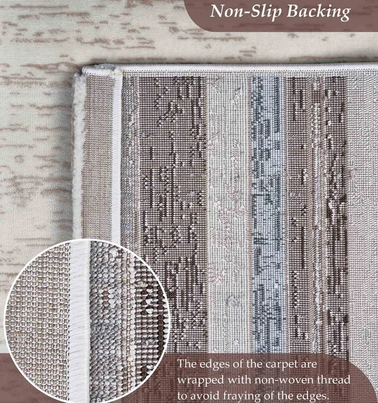Alan Polypropylene Modern Runner Brown and Grey
