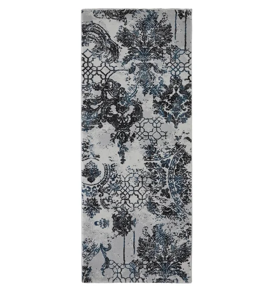Alan Polypropylene Neo Classical Runner Grey and Blue