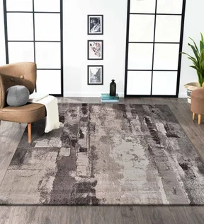 Alan Polypropylene Abstract Carpet Grey and Brown