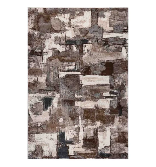 Alan Polypropylene Abstract Carpet Brown Cream