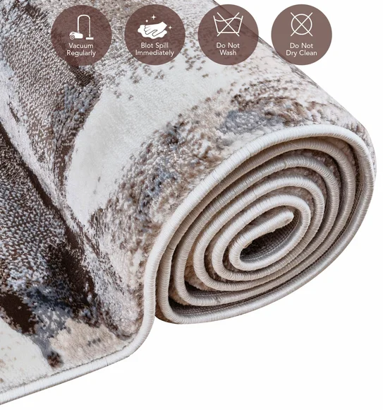 Alan Polypropylene Abstract Carpet Brown Cream
