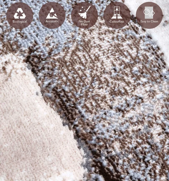 Alan Polypropylene Abstract Carpet Brown Cream