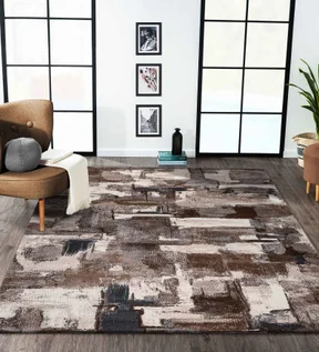 Alan Polypropylene Abstract Carpet Brown Cream