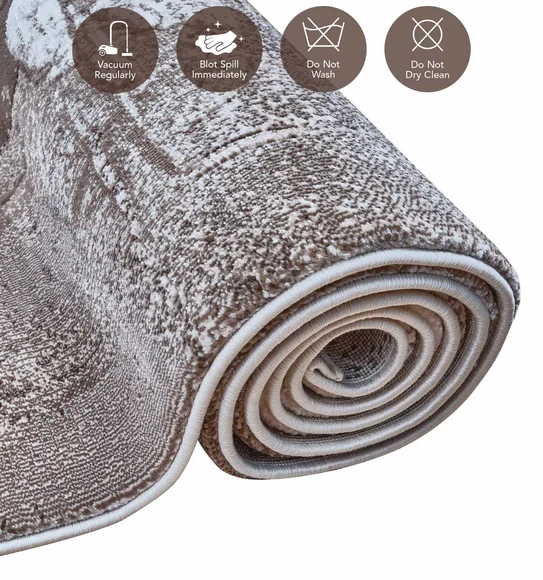 Alan Polypropylene Abstract Carpet Brown and Cream