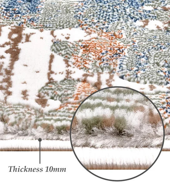 Alan Polypropylene Abstract Carpet Rust and Cream