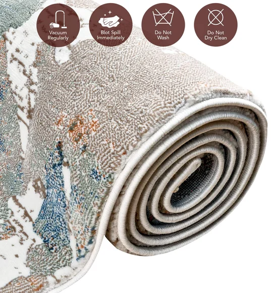 Alan Polypropylene Abstract Carpet Rust and Cream