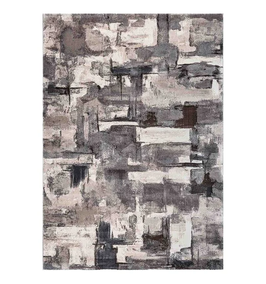 Alan Polypropylene Abstract Carpet Cream and Grey