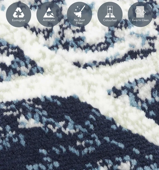 Alan Abstract Round Shaped Carpet Peach and Blue
