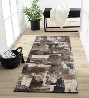Alan Polypropylene Abstract Runner Brown Cream