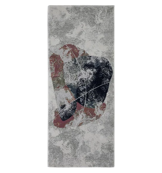 Alan Polypropylene Abstract Runner Peach and Blue
