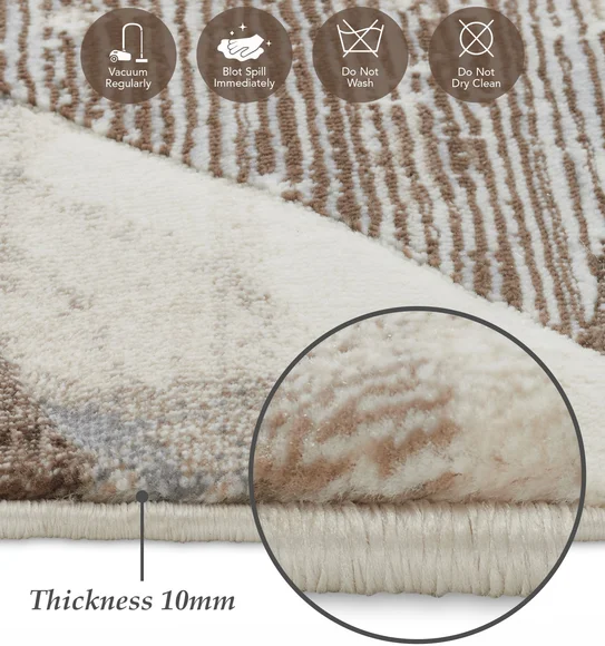 Alan Polypropylene Oval Shape Carpet Brown and Grey
