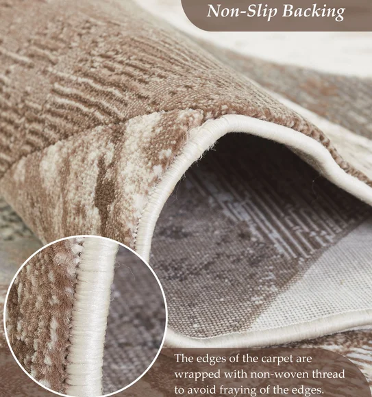 Alan Polypropylene Oval Shape Carpet Brown and Grey