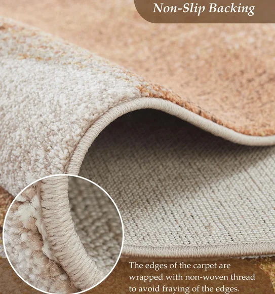 Diamond Polypropylene Abstract Runner Brown and Cream
