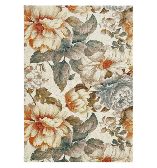 Diamond Machine Made Carpet Cream and Blue