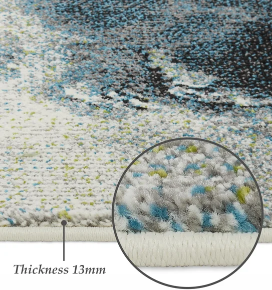 Diamond Machine Made Carpet Blue and Grey