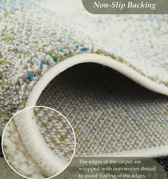 Diamond Machine Made Carpet Blue and Grey