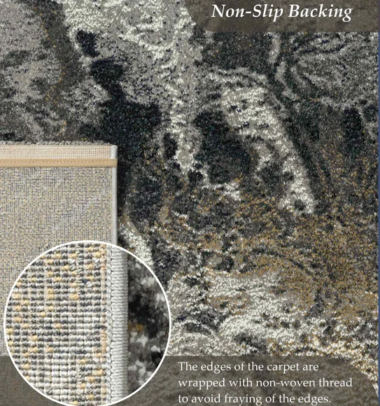 Diamond Abstract Machine Made Carpet Beige