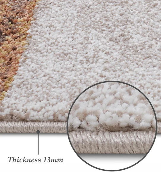 Diamond Abstract Machine Made Carpet Brown Cream