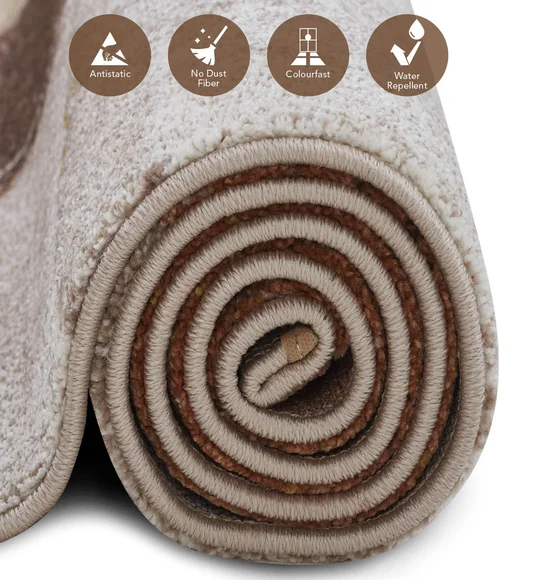 Diamond Abstract Machine Made Carpet Brown Cream
