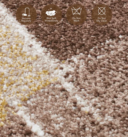 Diamond Abstract Machine Made Carpet Brown Cream