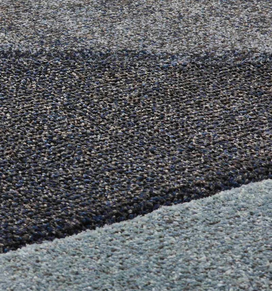 Diamond Geometric Machine Made Carpet L.Blue and Grey