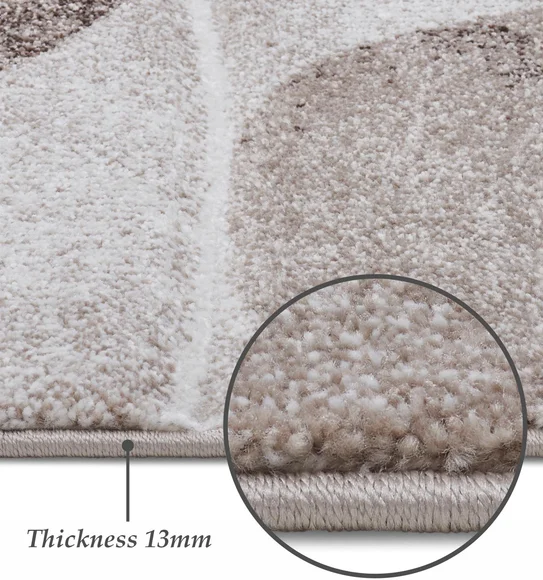 Diamond Abstract Machine Made Carpet Cream and Brown