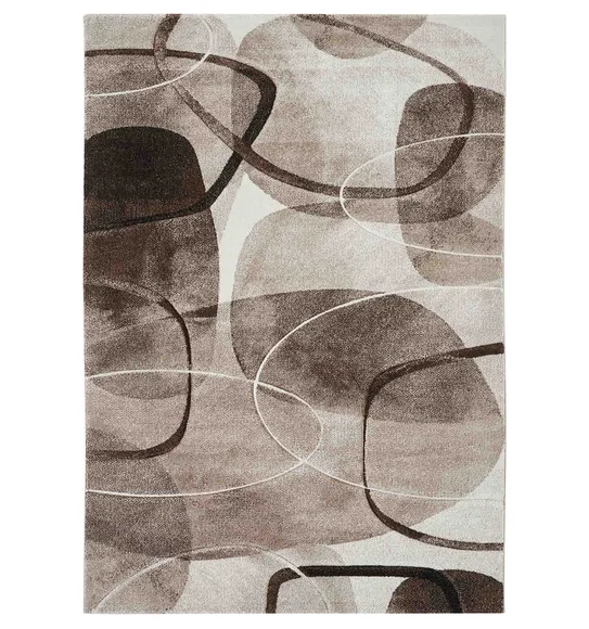Diamond Abstract Machine Made Carpet Teal and L.Brown